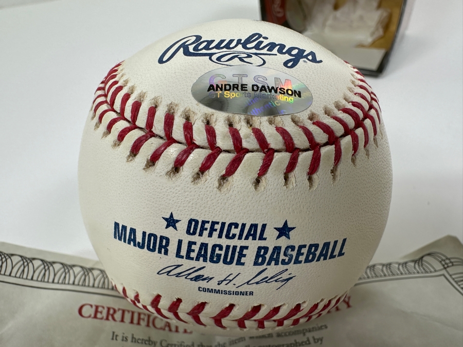 Signed Andre Dawson Autographed MLB Baseball With Certificate Of Authenticity (COA) [Photo 4]