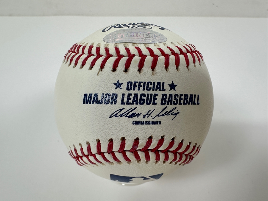 Signed Bob Feller With Inscription '8 X All Star' Autographed MLB Baseball With Certificate Of Authenticity (COA) [Photo 3]