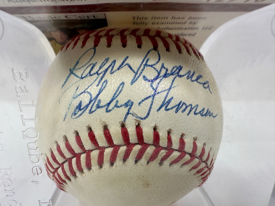 Signed Bobby Thomson / Ralph Branca Autographed MLB Baseball With Certificate Of Authenticity (COA) [Photo 2]