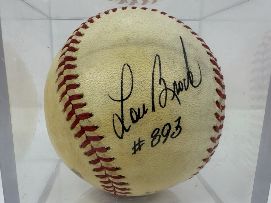 Signed Lou Brock With Inscription '#893' Autographed MLB Baseball With Certificate Of Authenticity (COA)