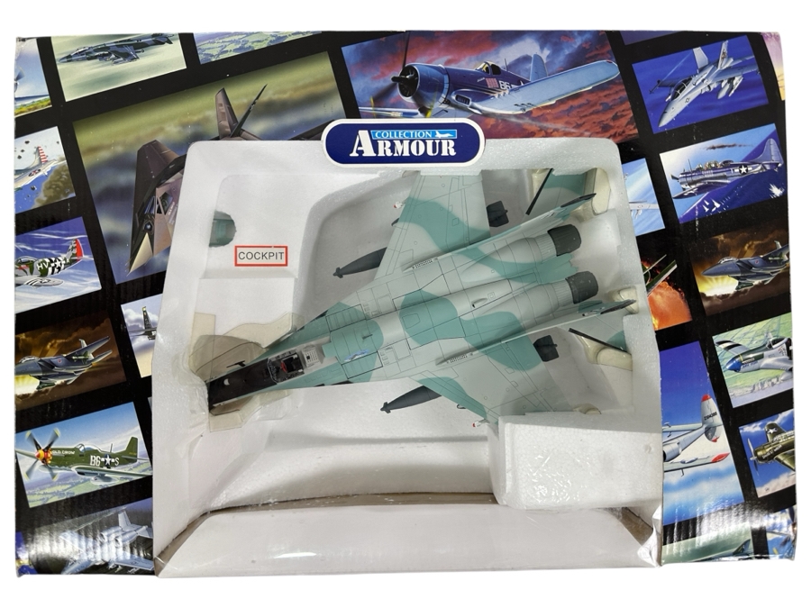 New Franklin Mint Precision Models Armour Collection 1:48 Scale Die-Cast Model Of A Mikoyan MiG-29 Fulcrum Fighter Jet 16.5'W X 12'D X 7'H