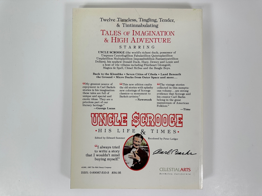1987 First Trade Edition Paperback Book Walt Disney's Uncle Scrooge McDuck: His Life & Times Written Drawn Carl Barks [Photo 9]