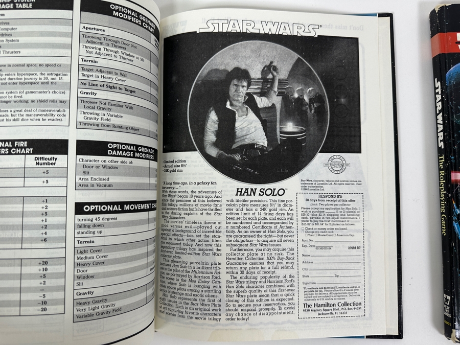 Pair Of Vintage 1987 First Edition Hardcover Books Star Wars The Roleplaying Game Published By West End Games, Inc.  [Photo 10]