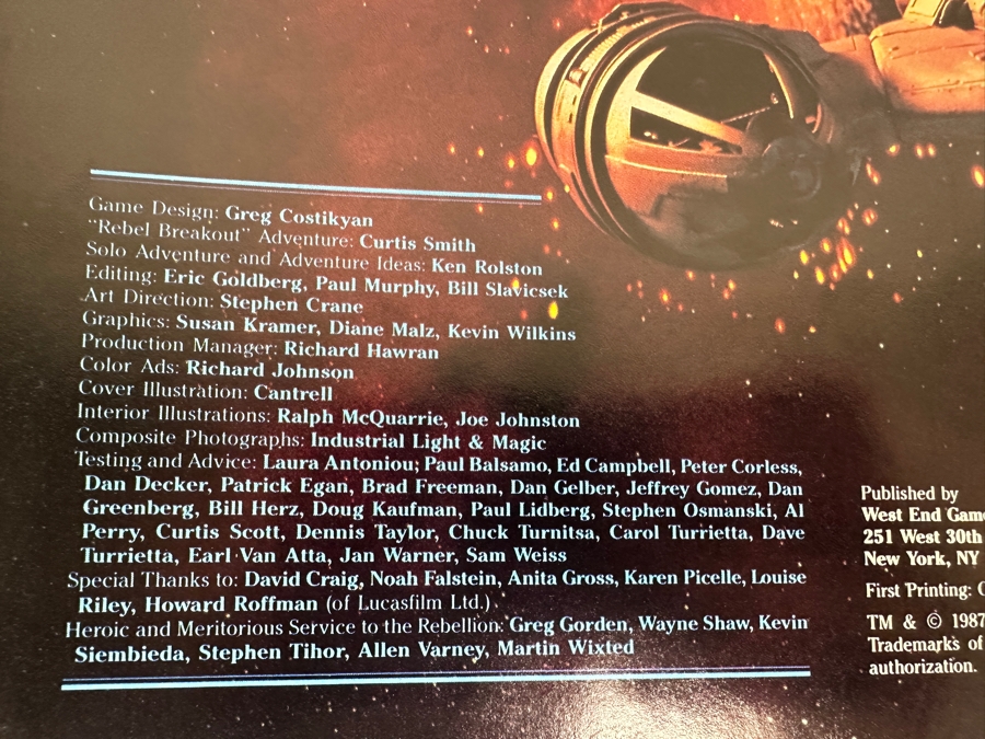 Pair Of Vintage 1987 First Edition Hardcover Books Star Wars The Roleplaying Game Published By West End Games, Inc.  [Photo 7]