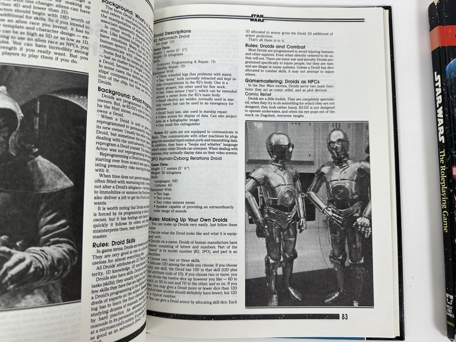 Pair Of Vintage 1987 First Edition Hardcover Books Star Wars The Roleplaying Game Published By West End Games, Inc.  [Photo 12]