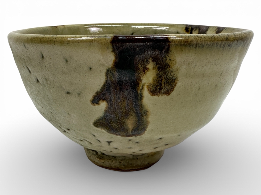 Shoji Hamada (1894-1978, Japanese) Original Studio Pottery Tea Bowl Chawan Vintage 1965 5.5'W X 3.5'H - Started The Mingei (Folk-Art) Movement In Japan - Declared A 'Living National Treasure' In 1955 Estimate $1,500-$6,000