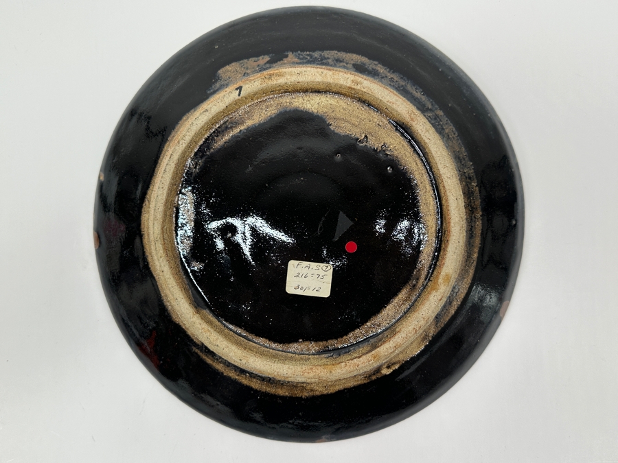 Shoji Hamada (1894-1978, Japanese) Original Studio Pottery Plate / Bowl Vintage 1972 11'W - Started The Mingei (Folk-Art) Movement In Japan - Declared A 'Living National Treasure' In 1955 Estimate $2,500-$6,000 [Photo 3]