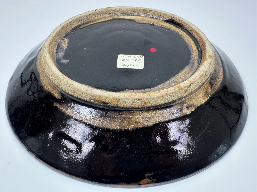 Shoji Hamada (1894-1978, Japanese) Original Studio Pottery Plate / Bowl Vintage 1972 11'W - Started The Mingei (Folk-Art) Movement In Japan - Declared A 'Living National Treasure' In 1955 Estimate $2,500-$6,000 [Photo 6]