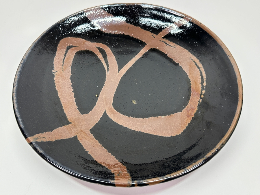 Shoji Hamada (1894-1978, Japanese) Original Studio Pottery Plate / Bowl Vintage 1972 11'W - Started The Mingei (Folk-Art) Movement In Japan - Declared A 'Living National Treasure' In 1955 Estimate $2,500-$6,000 [Photo 2]