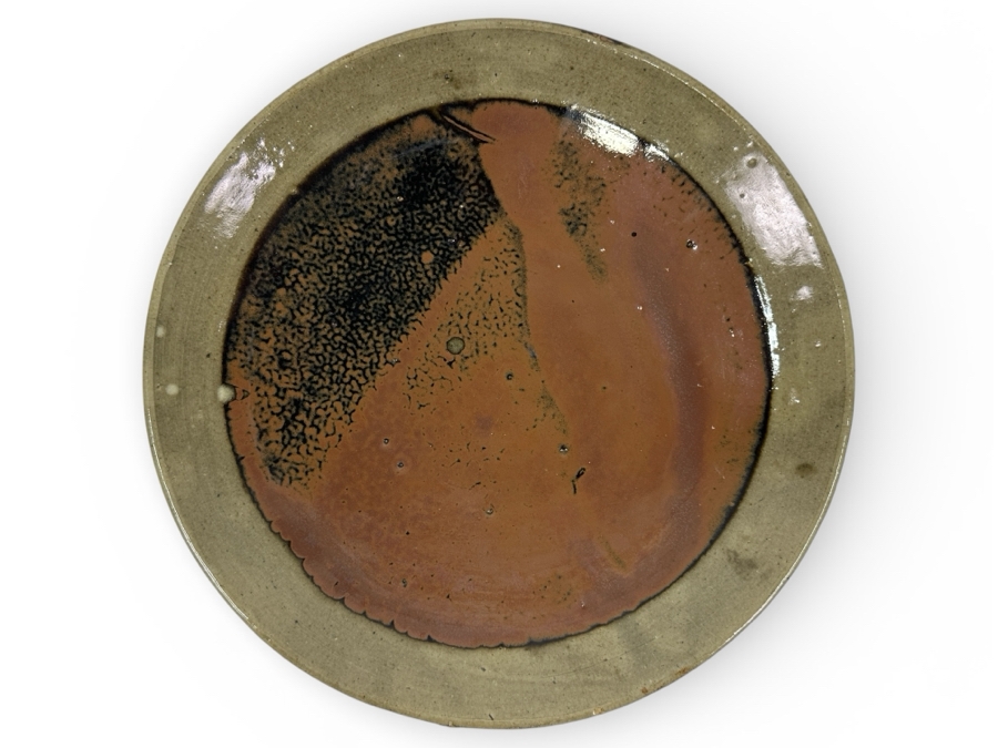 Shoji Hamada (1894-1978, Japanese) Original Studio Pottery Plate / Bowl Vintage 1955 9.75'W - Started The Mingei (Folk-Art) Movement In Japan - Declared A 'Living National Treasure' In 1955 Estimate $2,500-$6,000