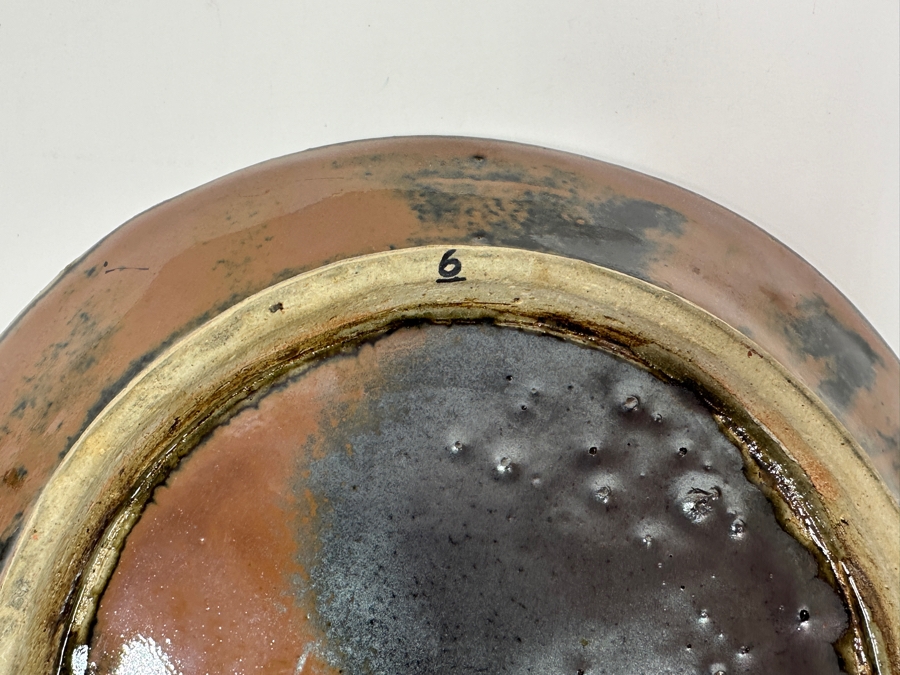 Shoji Hamada (1894-1978, Japanese) Original Studio Pottery Plate / Bowl Vintage 1955 9.75'W - Started The Mingei (Folk-Art) Movement In Japan - Declared A 'Living National Treasure' In 1955 Estimate $2,500-$6,000 [Photo 8]