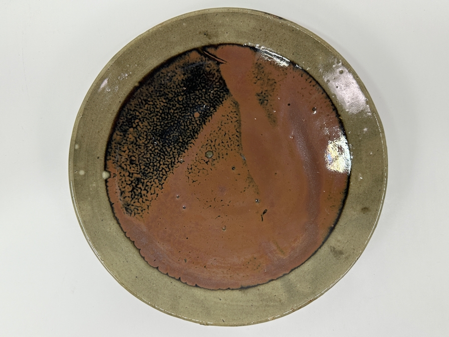 Shoji Hamada (1894-1978, Japanese) Original Studio Pottery Plate / Bowl Vintage 1955 9.75'W - Started The Mingei (Folk-Art) Movement In Japan - Declared A 'Living National Treasure' In 1955 Estimate $2,500-$6,000 [Photo 2]
