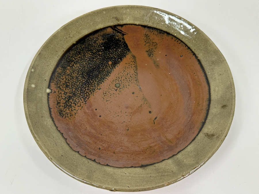 Shoji Hamada (1894-1978, Japanese) Original Studio Pottery Plate / Bowl Vintage 1955 9.75'W - Started The Mingei (Folk-Art) Movement In Japan - Declared A 'Living National Treasure' In 1955 Estimate $2,500-$6,000 [Photo 3]