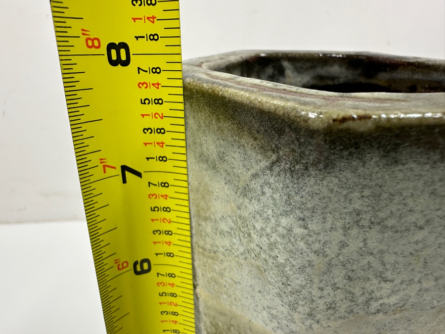 Shoji Hamada (1894-1978, Japanese) Original Studio Pottery Hexagonal Brush Holder / Vase Vintage 1972 4'W X 7.75'H - Started The Mingei (Folk-Art) Movement In Japan - Declared A 'Living National Treasure' In 1955 Estimate $7,000-$10,000 [Photo 18]