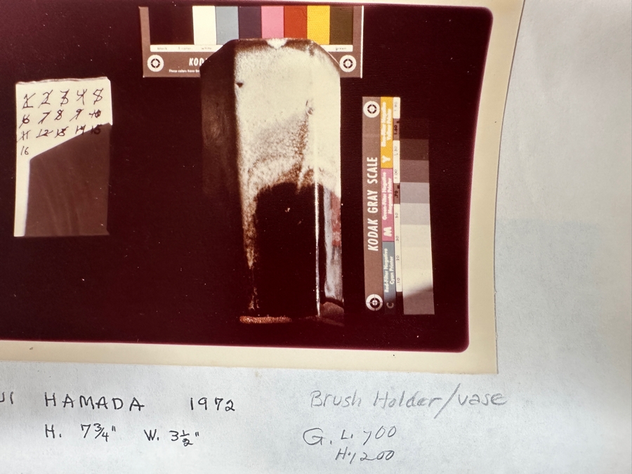 Shoji Hamada (1894-1978, Japanese) Original Studio Pottery Hexagonal Brush Holder / Vase Vintage 1972 4'W X 7.75'H - Started The Mingei (Folk-Art) Movement In Japan - Declared A 'Living National Treasure' In 1955 Estimate $7,000-$10,000 [Photo 13]