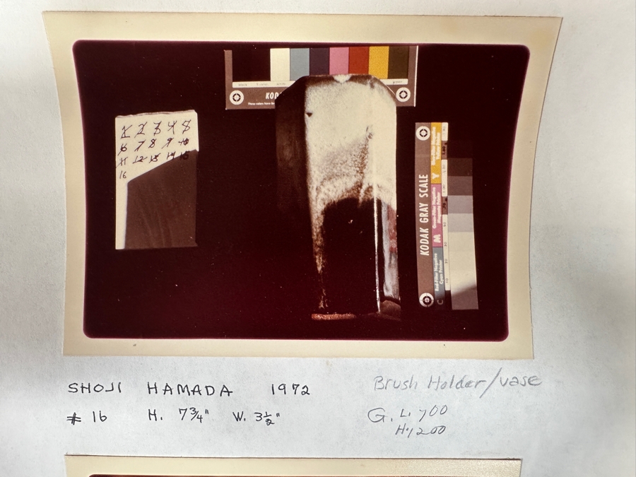 Shoji Hamada (1894-1978, Japanese) Original Studio Pottery Hexagonal Brush Holder / Vase Vintage 1972 4'W X 7.75'H - Started The Mingei (Folk-Art) Movement In Japan - Declared A 'Living National Treasure' In 1955 Estimate $7,000-$10,000 [Photo 12]
