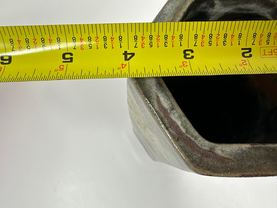 Shoji Hamada (1894-1978, Japanese) Original Studio Pottery Hexagonal Brush Holder / Vase Vintage 1972 4'W X 7.75'H - Started The Mingei (Folk-Art) Movement In Japan - Declared A 'Living National Treasure' In 1955 Estimate $7,000-$10,000 [Photo 17]