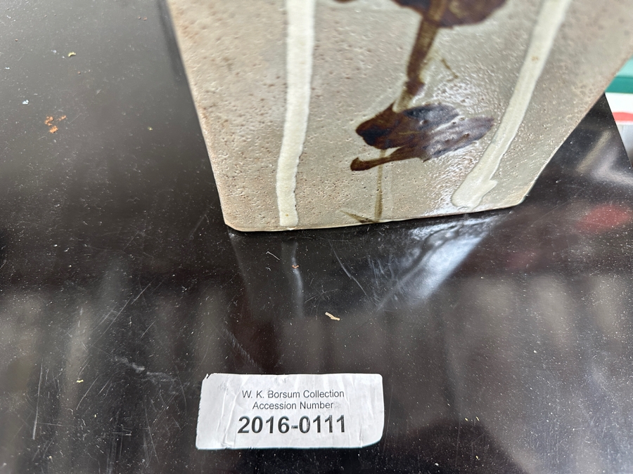 Shoji Hamada (1894-1978, Japanese) Original Studio Pottery Rectangular Bottle Vintage 1972 5'W X 3'D X 8'H - Started The Mingei (Folk-Art) Movement In Japan - Declared A 'Living National Treasure' In 1955 Estimate $3,000-$20,000+ [Photo 18]