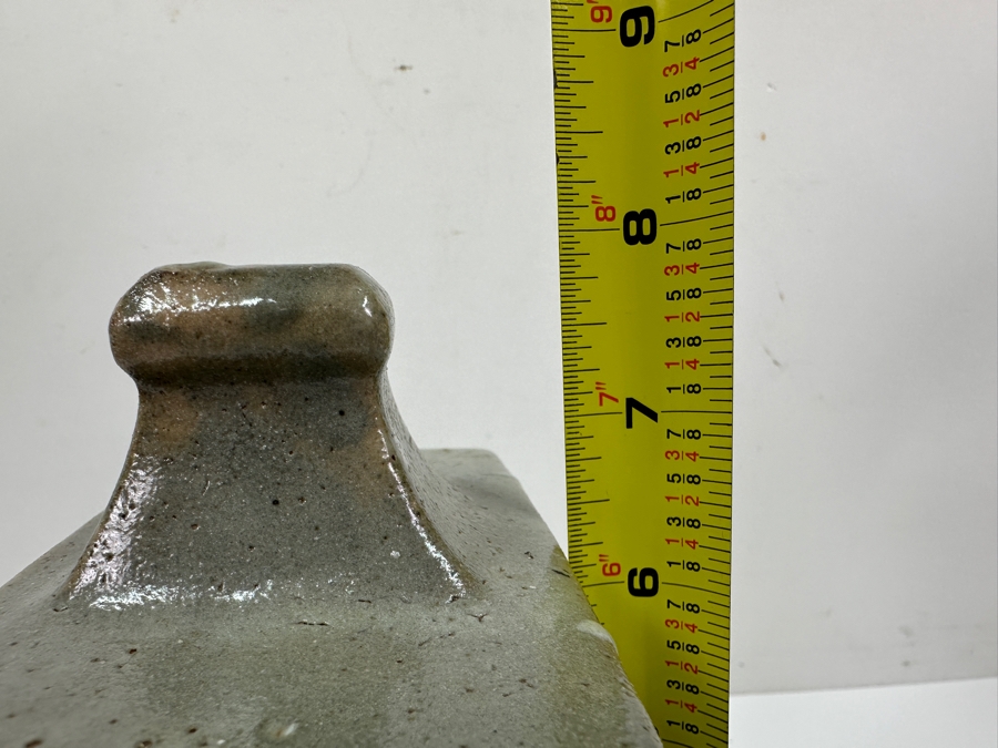 Shoji Hamada (1894-1978, Japanese) Original Studio Pottery Rectangular Bottle Vintage 1972 5'W X 3'D X 8'H - Started The Mingei (Folk-Art) Movement In Japan - Declared A 'Living National Treasure' In 1955 Estimate $3,000-$20,000+ [Photo 14]