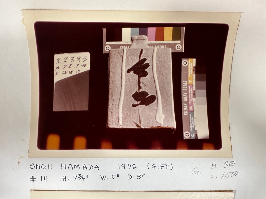 Shoji Hamada (1894-1978, Japanese) Original Studio Pottery Rectangular Bottle Vintage 1972 5'W X 3'D X 8'H - Started The Mingei (Folk-Art) Movement In Japan - Declared A 'Living National Treasure' In 1955 Estimate $3,000-$20,000+ [Photo 16]