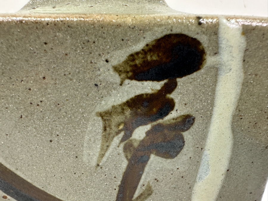 Shoji Hamada (1894-1978, Japanese) Original Studio Pottery Rectangular Bottle Vintage 1972 5'W X 3'D X 8'H - Started The Mingei (Folk-Art) Movement In Japan - Declared A 'Living National Treasure' In 1955 Estimate $3,000-$20,000+ [Photo 3]