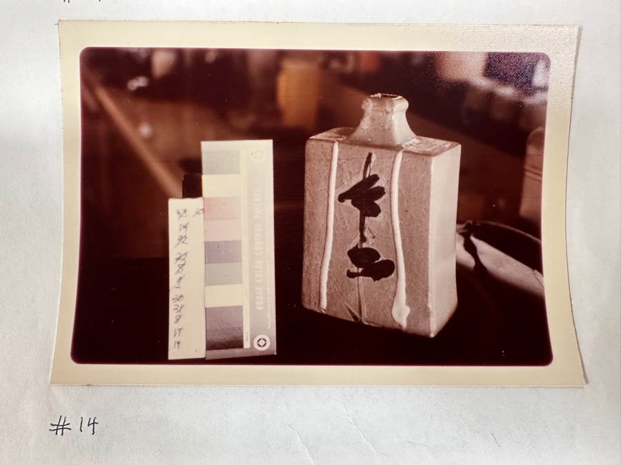 Shoji Hamada (1894-1978, Japanese) Original Studio Pottery Rectangular Bottle Vintage 1972 5'W X 3'D X 8'H - Started The Mingei (Folk-Art) Movement In Japan - Declared A 'Living National Treasure' In 1955 Estimate $3,000-$20,000+ [Photo 17]