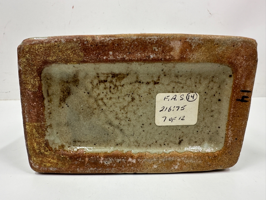 Shoji Hamada (1894-1978, Japanese) Original Studio Pottery Rectangular Bottle Vintage 1972 5'W X 3'D X 8'H - Started The Mingei (Folk-Art) Movement In Japan - Declared A 'Living National Treasure' In 1955 Estimate $3,000-$20,000+ [Photo 10]