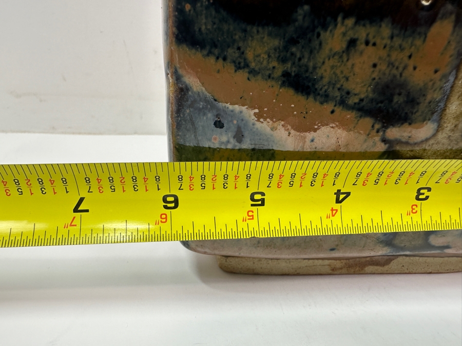 Shoji Hamada (1894-1978, Japanese) Original Studio Pottery Rectangular Bottle Vintage 1964 6'W X 3.25'D X 9'H - Started The Mingei (Folk-Art) Movement In Japan - Declared A 'Living National Treasure' In 1955 Estimate $3,000-$20,000+ [Photo 16]