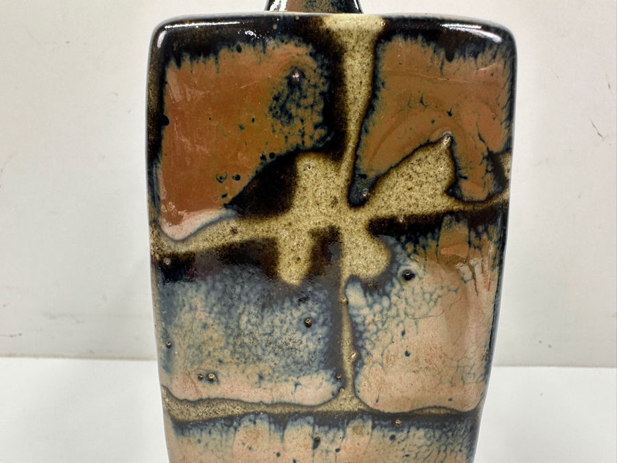 Shoji Hamada (1894-1978, Japanese) Original Studio Pottery Rectangular Bottle Vintage 1964 6'W X 3.25'D X 9'H - Started The Mingei (Folk-Art) Movement In Japan - Declared A 'Living National Treasure' In 1955 Estimate $3,000-$20,000+ [Photo 6]