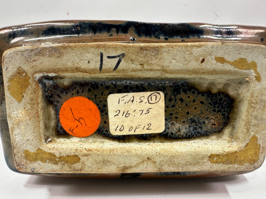 Shoji Hamada (1894-1978, Japanese) Original Studio Pottery Rectangular Bottle Vintage 1964 6'W X 3.25'D X 9'H - Started The Mingei (Folk-Art) Movement In Japan - Declared A 'Living National Treasure' In 1955 Estimate $3,000-$20,000+ [Photo 11]