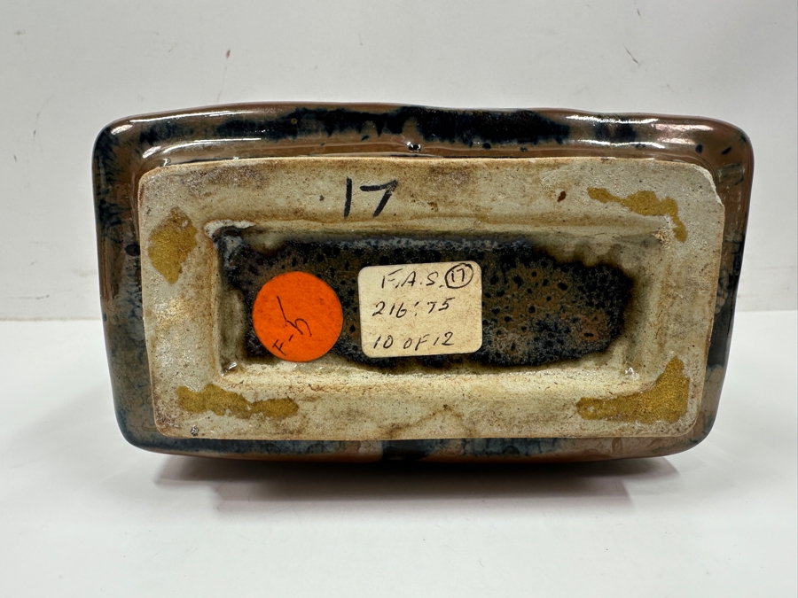 Shoji Hamada (1894-1978, Japanese) Original Studio Pottery Rectangular Bottle Vintage 1964 6'W X 3.25'D X 9'H - Started The Mingei (Folk-Art) Movement In Japan - Declared A 'Living National Treasure' In 1955 Estimate $3,000-$20,000+ [Photo 10]