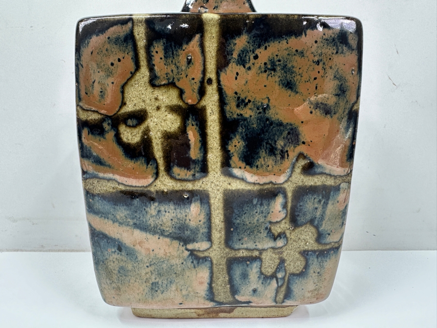 Shoji Hamada (1894-1978, Japanese) Original Studio Pottery Rectangular Bottle Vintage 1964 6'W X 3.25'D X 9'H - Started The Mingei (Folk-Art) Movement In Japan - Declared A 'Living National Treasure' In 1955 Estimate $3,000-$20,000+ [Photo 7]