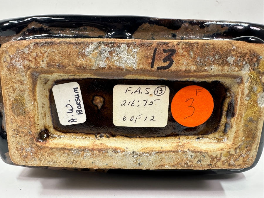 Shoji Hamada (1894-1978, Japanese) Original Studio Pottery Rectangular Bottle Vintage 1972 6'W X 3.25'D X 9'H - Started The Mingei (Folk-Art) Movement In Japan - Declared A 'Living National Treasure' In 1955 Estimate $3,000-$20,000+ [Photo 11]