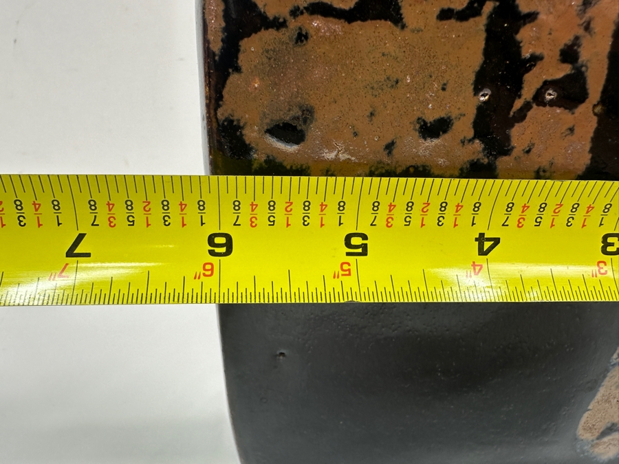 Shoji Hamada (1894-1978, Japanese) Original Studio Pottery Rectangular Bottle Vintage 1972 6'W X 3.25'D X 9'H - Started The Mingei (Folk-Art) Movement In Japan - Declared A 'Living National Treasure' In 1955 Estimate $3,000-$20,000+ [Photo 12]