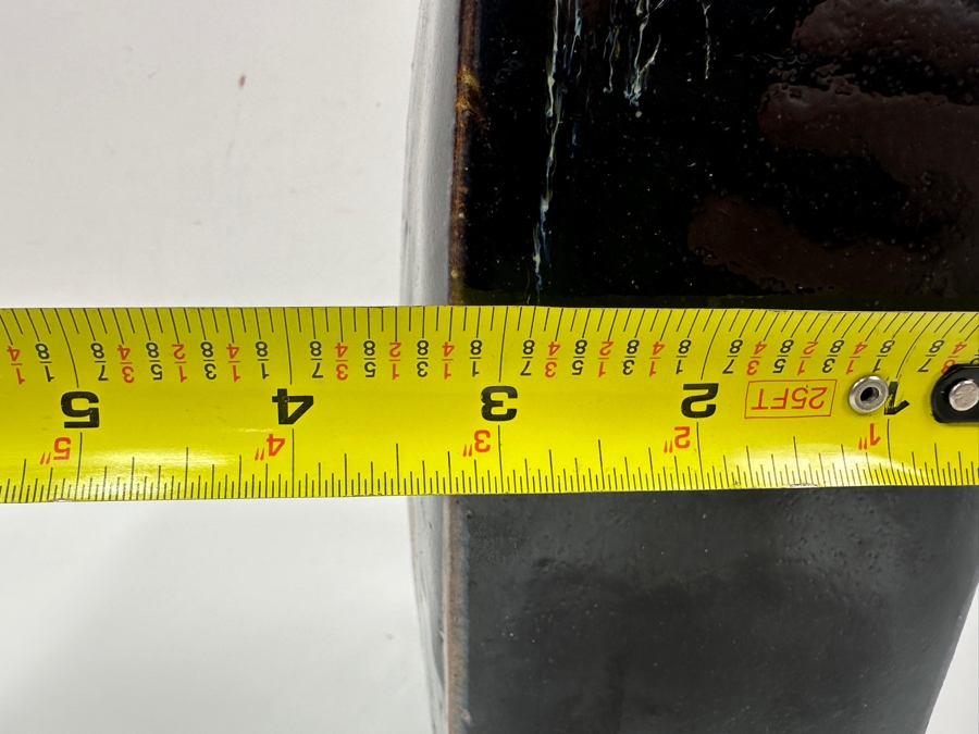 Shoji Hamada (1894-1978, Japanese) Original Studio Pottery Rectangular Bottle Vintage 1972 6'W X 3.25'D X 9'H - Started The Mingei (Folk-Art) Movement In Japan - Declared A 'Living National Treasure' In 1955 Estimate $3,000-$20,000+ [Photo 13]