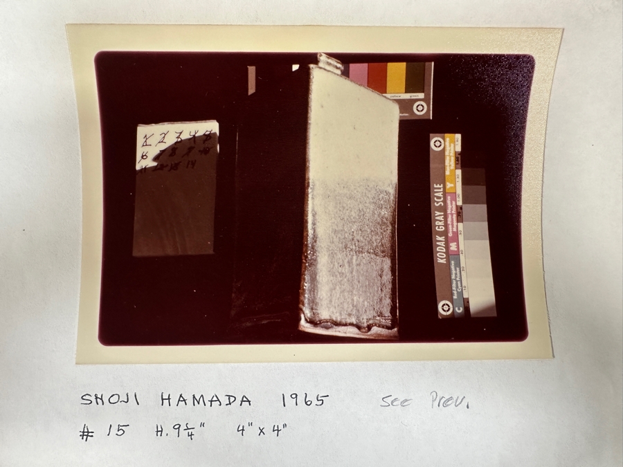 Shoji Hamada (1894-1978, Japanese) Original Studio Pottery Square Bottle Vase Vintage 1965 4'W X 4'D X 9.5'H - Started The Mingei (Folk-Art) Movement In Japan - Declared A 'Living National Treasure' In 1955 Estimate $3,000-$20,000+ [Photo 15]