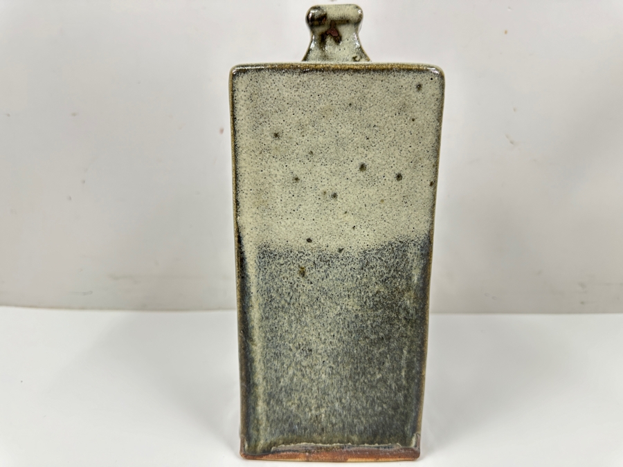 Shoji Hamada (1894-1978, Japanese) Original Studio Pottery Square Bottle Vase Vintage 1965 4'W X 4'D X 9.5'H - Started The Mingei (Folk-Art) Movement In Japan - Declared A 'Living National Treasure' In 1955 Estimate $3,000-$20,000+ [Photo 3]