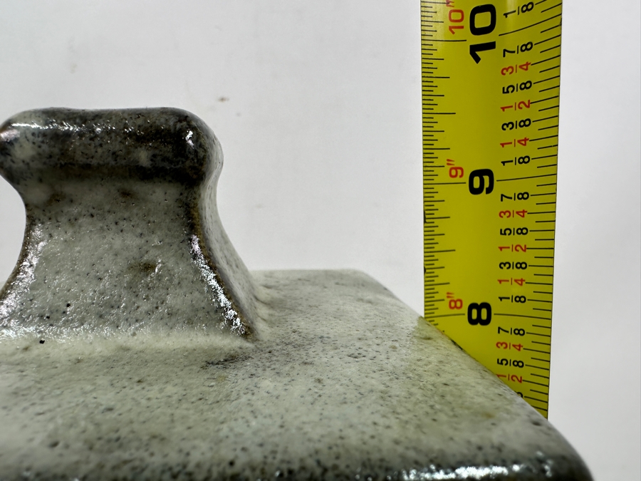 Shoji Hamada (1894-1978, Japanese) Original Studio Pottery Square Bottle Vase Vintage 1965 4'W X 4'D X 9.5'H - Started The Mingei (Folk-Art) Movement In Japan - Declared A 'Living National Treasure' In 1955 Estimate $3,000-$20,000+ [Photo 14]