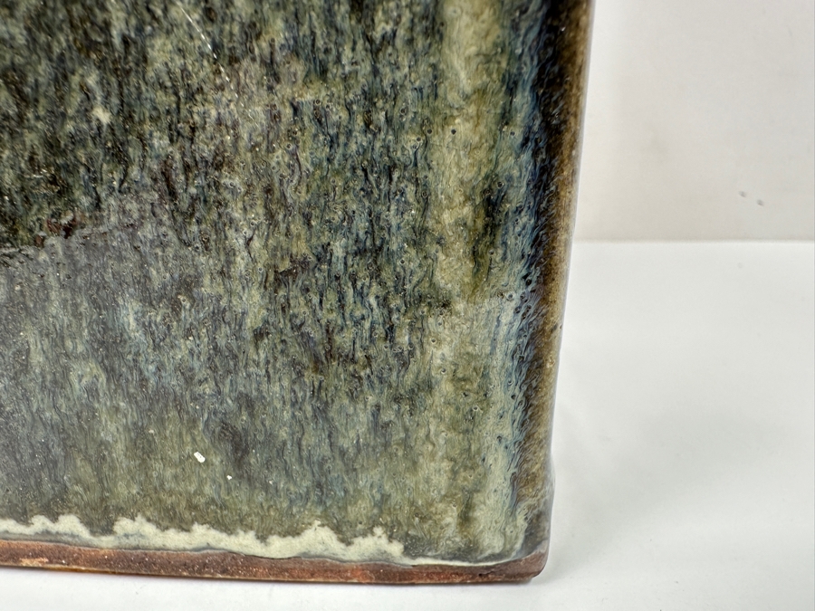 Shoji Hamada (1894-1978, Japanese) Original Studio Pottery Square Bottle Vase Vintage 1965 4'W X 4'D X 9.5'H - Started The Mingei (Folk-Art) Movement In Japan - Declared A 'Living National Treasure' In 1955 Estimate $3,000-$20,000+ [Photo 5]