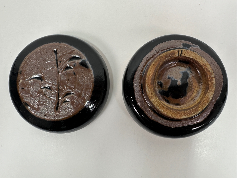 Atsuya Hamada (1932-1986, Japanese) Original Studio Pottery Covered Incense Box Vintage 1972 4'W X 2'H - Son Of Shoji Hamada - Estimate $300-$600 [Photo 5]