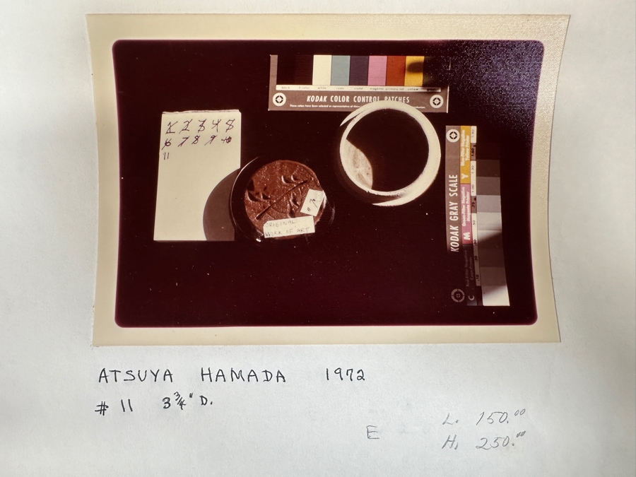 Atsuya Hamada (1932-1986, Japanese) Original Studio Pottery Covered Incense Box Vintage 1972 4'W X 2'H - Son Of Shoji Hamada - Estimate $300-$600 [Photo 10]