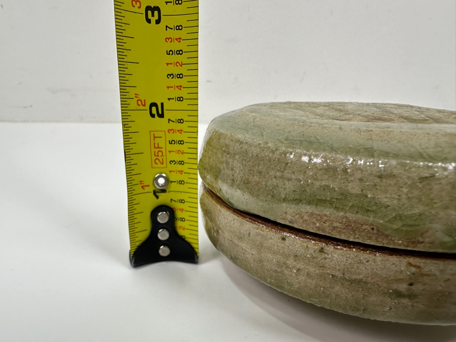 Atsuya Hamada (1932-1986, Japanese) Original Studio Pottery Covered Incense Box Vintage 1972 4'W X 2'H - Son Of Shoji Hamada - Estimate $300-$600 [Photo 9]