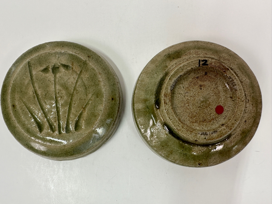 Atsuya Hamada (1932-1986, Japanese) Original Studio Pottery Covered Incense Box Vintage 1972 4'W X 2'H - Son Of Shoji Hamada - Estimate $300-$600 [Photo 4]