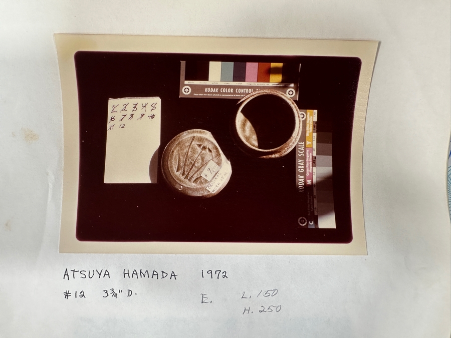 Atsuya Hamada (1932-1986, Japanese) Original Studio Pottery Covered Incense Box Vintage 1972 4'W X 2'H - Son Of Shoji Hamada - Estimate $300-$600 [Photo 11]