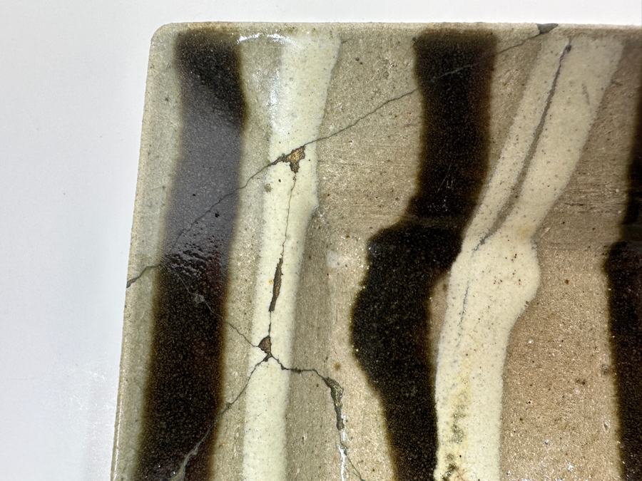 Atsuya Hamada (1932-1986, Japanese) Repaired Original Studio Pottery Small Dish Vintage 1972 6'W X 6'H - Son Of Shoji Hamada - Estimate $40-$80 [Photo 3]