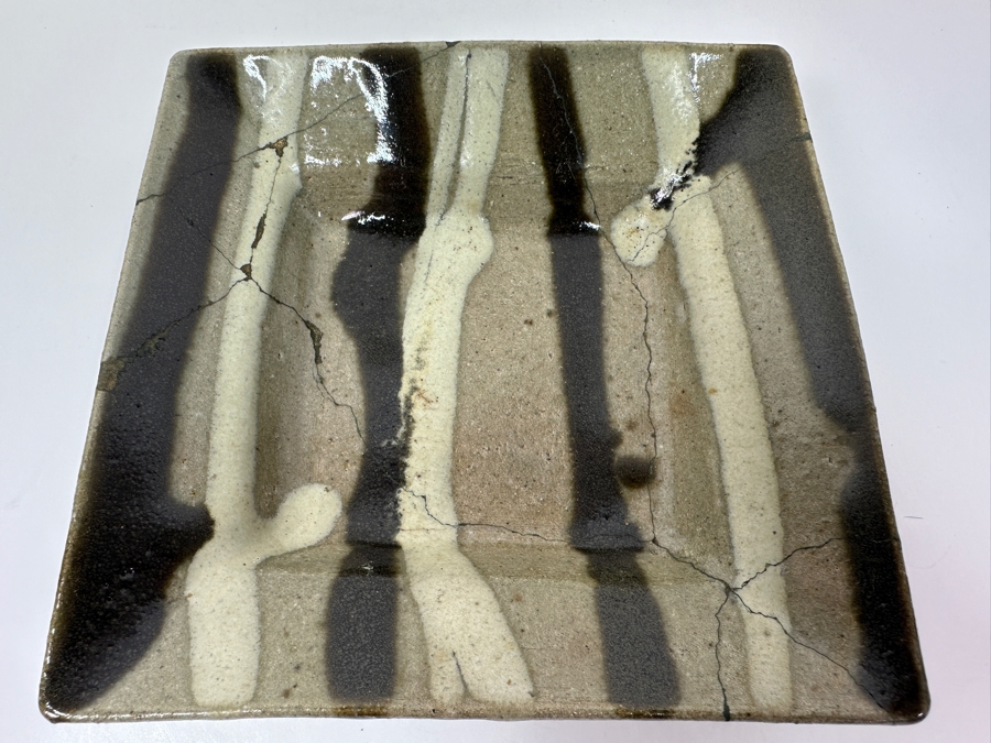 Atsuya Hamada (1932-1986, Japanese) Repaired Original Studio Pottery Small Dish Vintage 1972 6'W X 6'H - Son Of Shoji Hamada - Estimate $40-$80 [Photo 2]