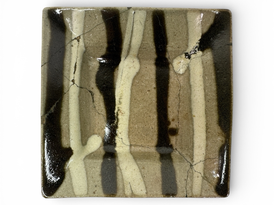 Atsuya Hamada (1932-1986, Japanese) Repaired Original Studio Pottery Small Dish Vintage 1972 6'W X 6'H - Son Of Shoji Hamada - Estimate $40-$80