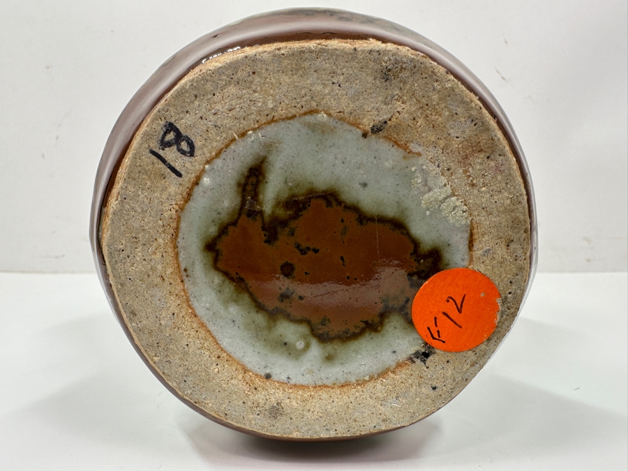 Kawai Kanjiro (1890-1966, Japanese) Original Studio Pottery Vase Vintage 1964 7'W X 5'D X 8.25'H - Key Figure In The Mingei (Folk-Art) Studio Pottery Movement Estimate $1,000-$3,000 [Photo 9]