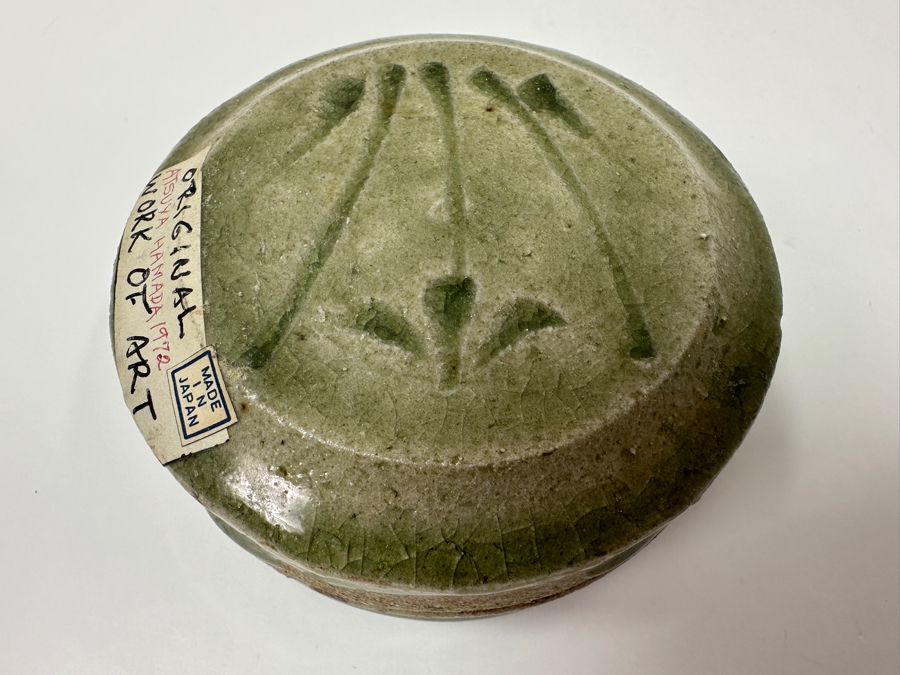 Atsuya Hamada (1932-1986, Japanese) Original Studio Pottery Covered Incense Box Vintage 1972 3.75'W X 2'H - Son Of Shoji Hamada - Estimate $300-$600 [Photo 2]