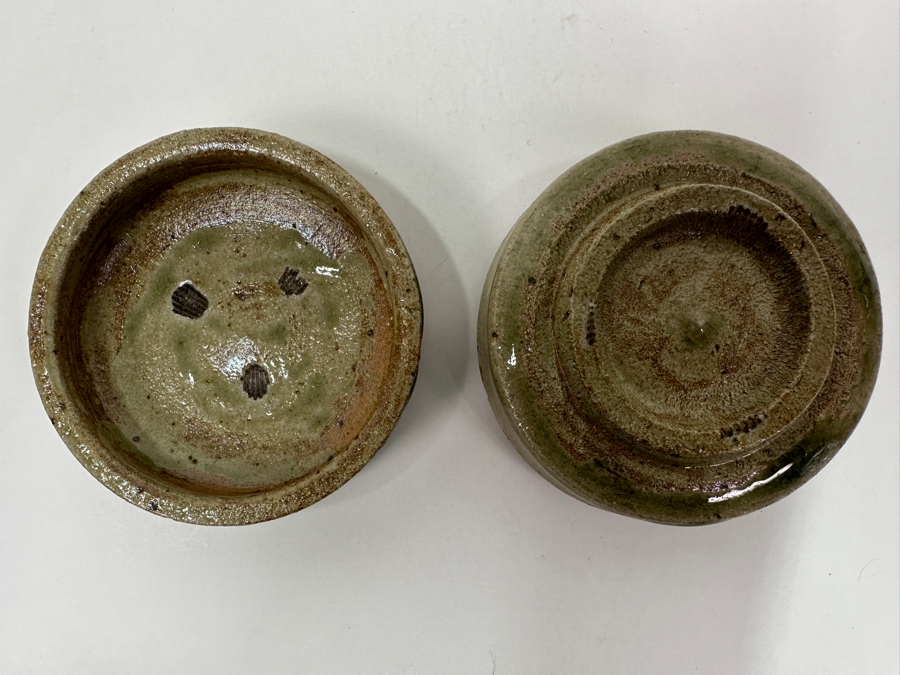 Atsuya Hamada (1932-1986, Japanese) Original Studio Pottery Covered Incense Box Vintage 1972 3.75'W X 2'H - Son Of Shoji Hamada - Estimate $300-$600 [Photo 9]